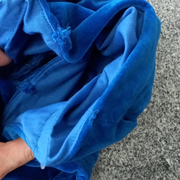 Blue velour strappless - Picture 4 of 8